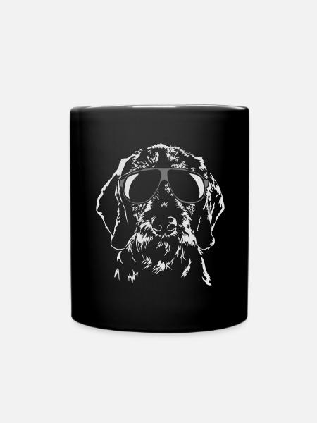 WIRE HAIRED DACHSHUND Rauhaardackel cool Wilsigns - Tasse einfarbig - Schwarz