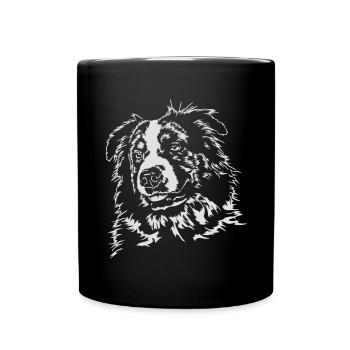 AUSTRALIAN SHEPHERD merle Portrait Wilsigns - Full Colour Mug - black - Front