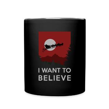 I want to believe - Glaube an den Weihnachtsmann - Tasse einfarbig - Schwarz - Vorne