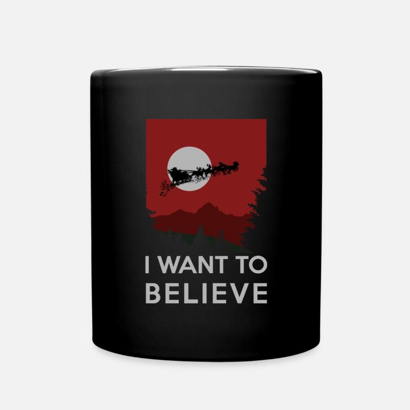 I want to believe - Glaube an den Weihnachtsmann - Tasse einfarbig - Schwarz