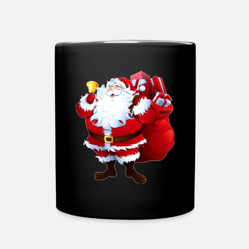 Père Noël Sac de cadeaux festif - Mug uni - noir