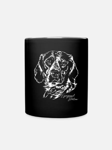 EPAGNEUL BRETON Portrait de chien de chasse Les chiens de Wilsign - Mug uni - noir