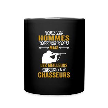 T-shirt chasseur chasse - Mug uni - noir - Devant