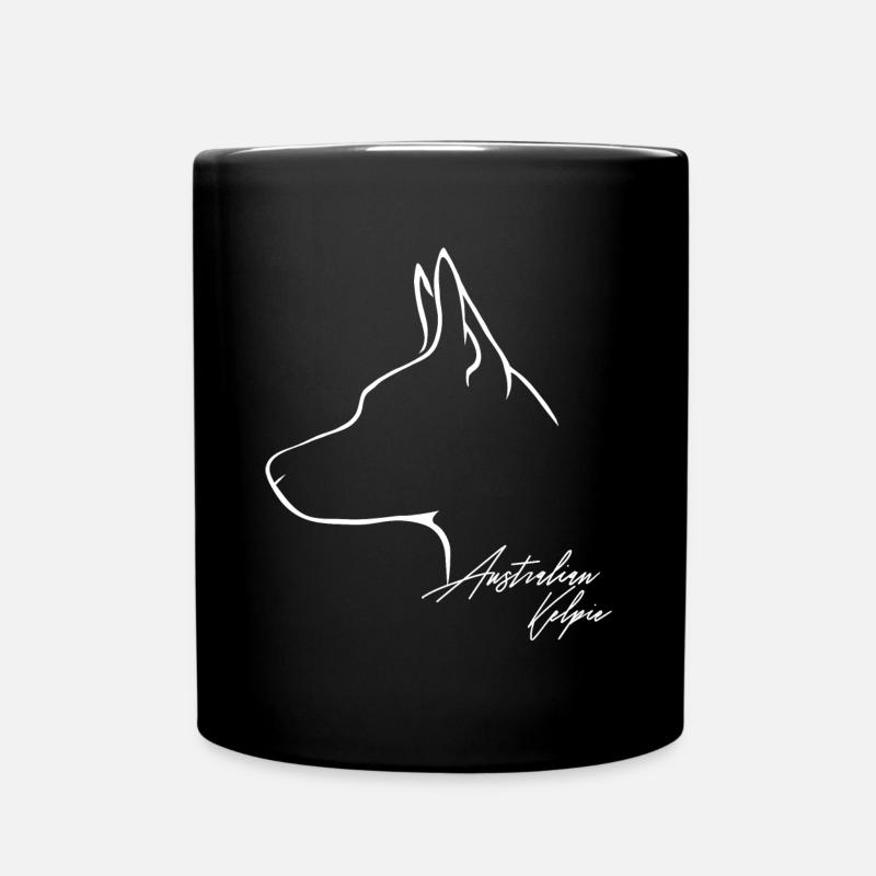 AUSTRALIAN KELPIE Hund Hunde Hütehund Wilsigns - Tasse einfarbig - Schwarz
