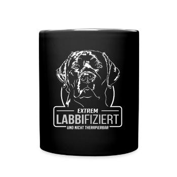 LABBIFIZIERT Labrador Retriever Labbi Wilsigns - Tasse einfarbig - Schwarz - Vorne