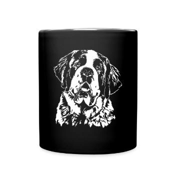 BERNHARDINER St Bernard Portrait Hunde Wilsigns - Tasse einfarbig - Schwarz - Vorne