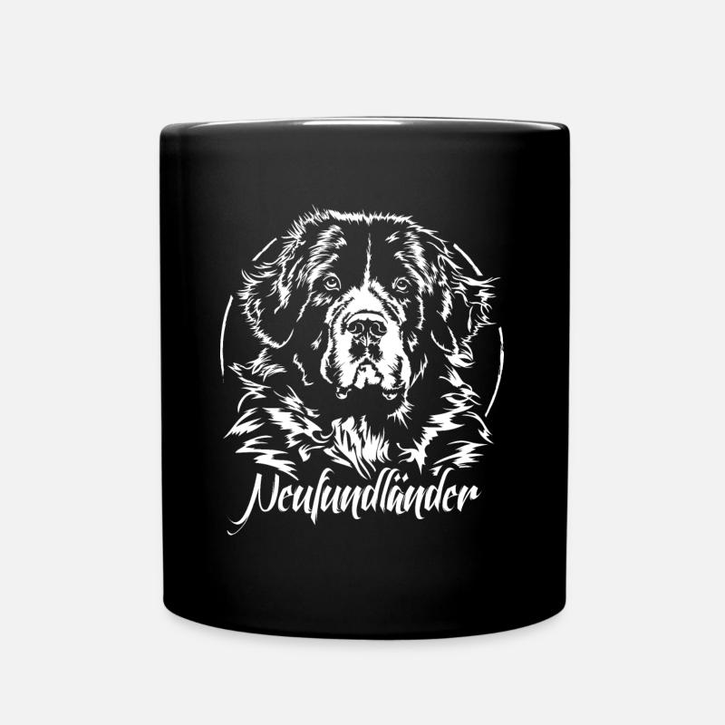 NEUFUNDLÄNDER Portrait Hunde Hund Wilsigns - Tasse einfarbig - Schwarz