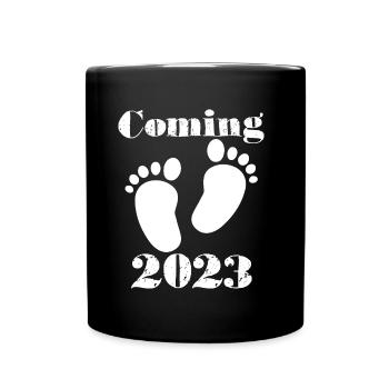 Bébé arrive 2023, Grossesse Enceinte - Mug uni - noir - Devant