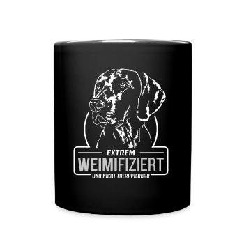 WEIMIFIZIERT Weimaraner Hunde Spruch Wilsigns - Tasse einfarbig - Schwarz - Vorne