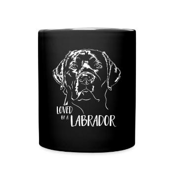 LABRADOR Labbi aimé par un Labrador disant Wilsigns - Mug uni - noir - Devant