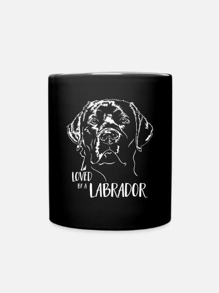 LABRADOR Labbi aimé par un Labrador disant Wilsigns - Mug uni - noir