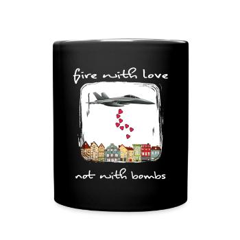 liberté paix solidarité anti-guerre pas de guerre - Mug uni - noir - Devant