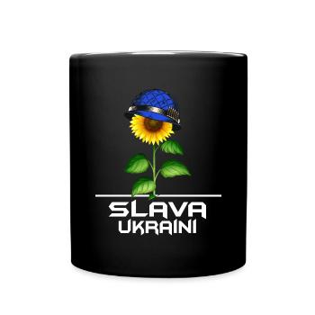 slava ukraini stand with ukraine free kiev - Full Colour Mug - black - Front