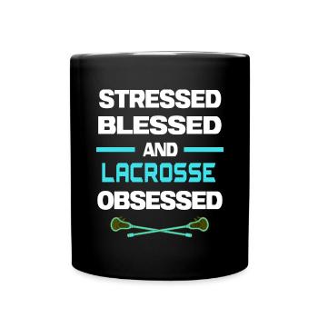 lacrosse lacrosseschläger obsédé par la crosse - Mug uni - noir - Devant
