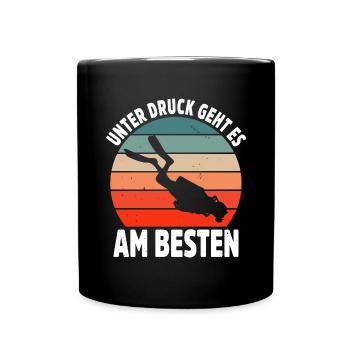 Tauchen Schorcheln Taucher Apnoe Scuba Tauchen - Tasse einfarbig - Schwarz - Vorne
