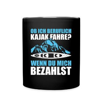 Kajak Geschenkidee Kanu Paddeln Kajakfahren - Tasse einfarbig - Schwarz - Vorne