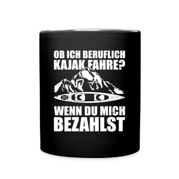 Kajak Geschenkidee Kanu Paddeln Kajakfahren - Tasse einfarbig - Schwarz - Vorne