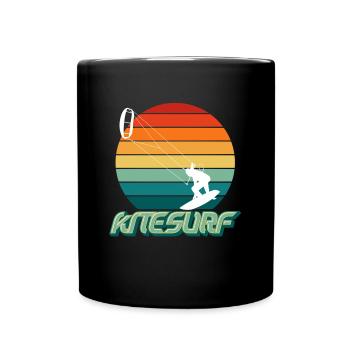 Kitesurfer Kitesurfing Waves Wind Water - Full Colour Mug - black - Front