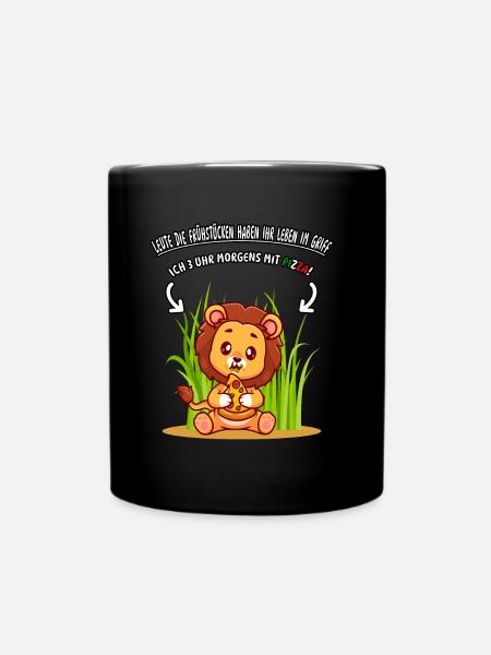 Loewe Pizza Cute Gift - Full Colour Mug - black