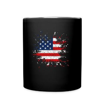 America USA - Tasse einfarbig - Schwarz - Vorne