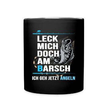 angeln barsch catch and release anglerlatein - Tasse einfarbig - Schwarz - Vorne