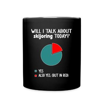 skijoring talk skiing dog zughund skijöring - Full Colour Mug - black - Front