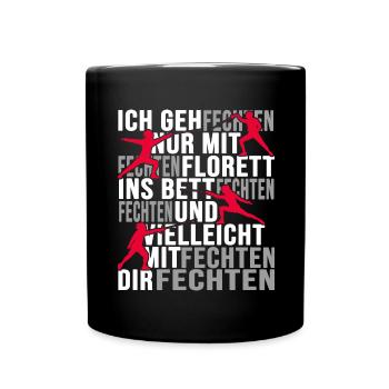 fechten fechter degen florett - Tasse einfarbig - Schwarz - Vorne
