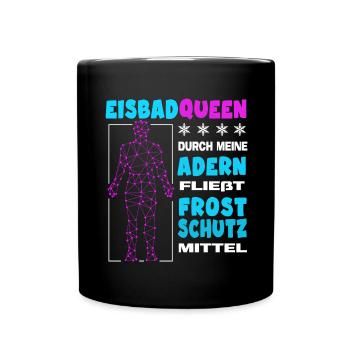 eisbaden eisbader-queen eisbad eiswasser - Tasse einfarbig - Schwarz - Vorne
