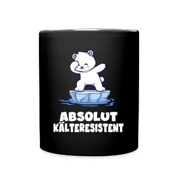 eisbader kälteresistenter eisbär geht eisbaden - Tasse einfarbig - Schwarz - Vorne