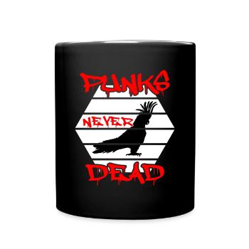 Perroquet punk rock avec des roches iroquoises contre la droite - Mug uni - noir - Devant