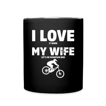 Mountain Bike Mtb Downhill Bike Cyclist Biker - Full Colour Mug - black - Front