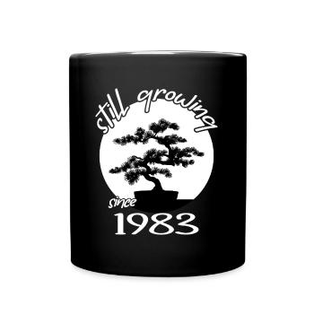 1983 Anniversaire Bonsaï « Toujours en croissance » Nebari - Mug uni - noir - Devant