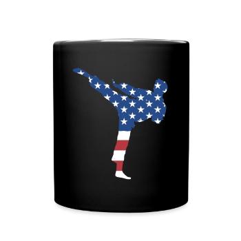 Sport Us Flag Taekwondo - Mug uni - noir - Devant