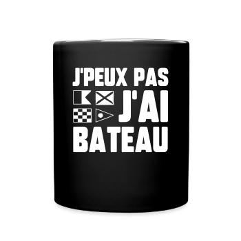 J’peux pas j’ai bateau - Mug uni - noir - Devant