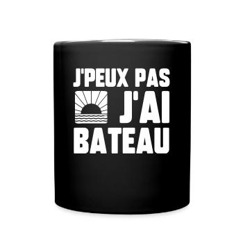 J’peux pas j’ai bateau - Mug uni - noir - Devant