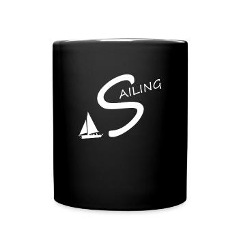 sailing, segeln, kapitän - Tasse einfarbig - Schwarz - Vorne
