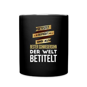 Bester Schwiegersohn der Welt - Tasse einfarbig - Schwarz - Vorne
