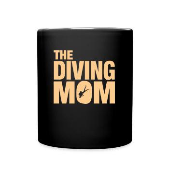 Diving Woman, The Diving Mom - Tasse einfarbig - Schwarz - Vorne