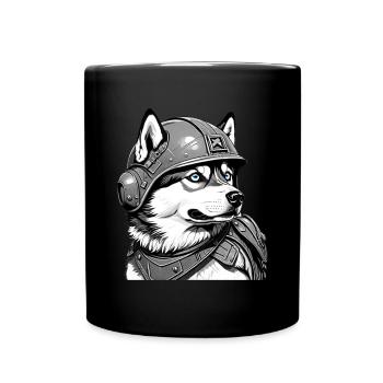 Siberian Husky - Full Colour Mug - black - Front