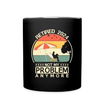 Retraité 2024 Ce n’est plus mon problème Retro Vintage - Mug uni - noir - Devant