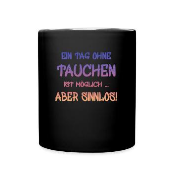 tauchen diving - Tasse einfarbig - Schwarz - Vorne