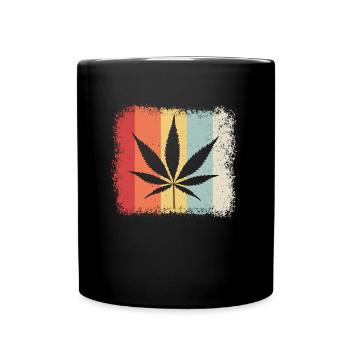 Kiffen, Weed, Ganja - Tasse einfarbig - Schwarz - Vorne