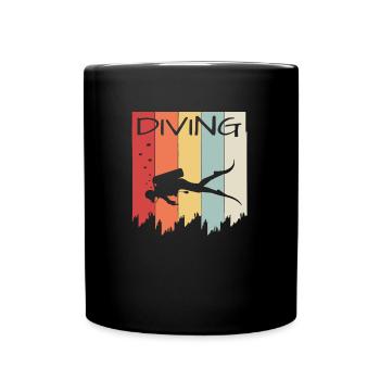 Tauchen Taucher Scuba Diver Diving - Tasse einfarbig - Schwarz - Vorne