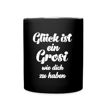 Glück ist es ein Grosi wie dich zu haben Oma - Tasse einfarbig - Schwarz - Vorne