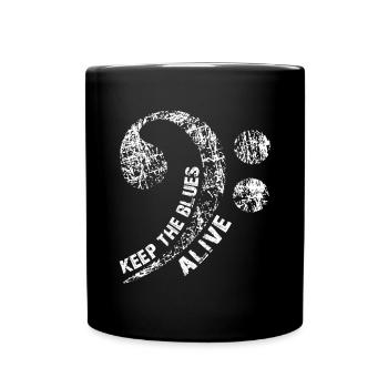 Le blues lives vintage blues design - Mug uni - noir - Devant