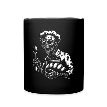 Zombie als Bäcker - gruseliger Horror Bäcker - Tasse einfarbig - Schwarz - Vorne