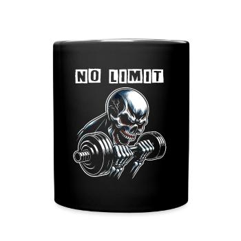 Crâne de musculation No Limit Workout avec haltère - Mug uni - noir - Devant
