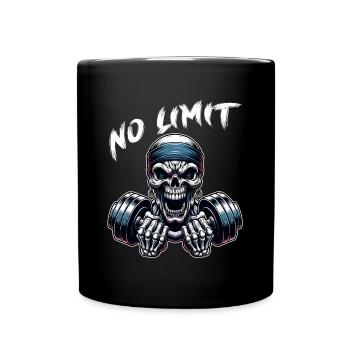 Crâne de musculation No Limit Workout avec haltère - Mug uni - noir - Devant