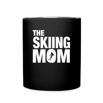 The Skiing Mom - Tasse einfarbig - Schwarz - Vorne