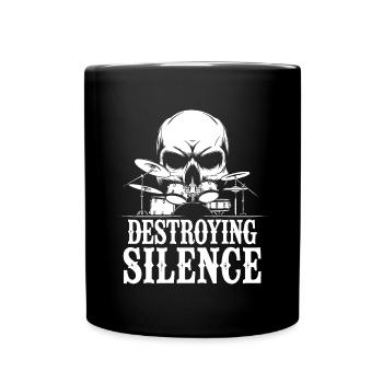 Drums and Skull Drummer Rock Band - Full Colour Mug - black - Front